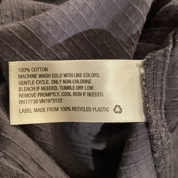 Universal Thread Blue Semi-Sheer Embroidered 100% Cotton Peasant Blouse Size LG - Picture 10 of 11